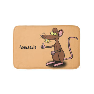Tapis De Bain Un rat brun mignon pouce vers le haut dessin animé