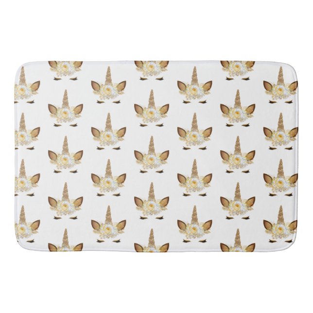Tapis De Bain Unicorne d'étincelle dorée (Devant)