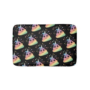Tapis De Bain Unicorne Rainbow Poop Emoji