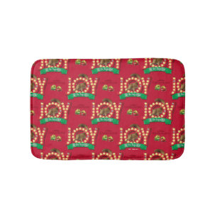 Tapis De Bain Vacances de Noël Joie au Motif des écureuils