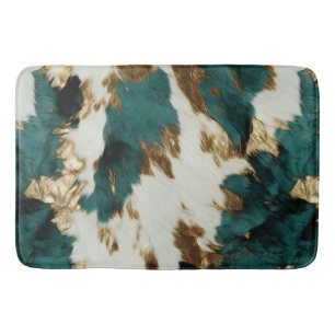 Tapis De Bain Vache blanche de l'Ouest Emerald Gold