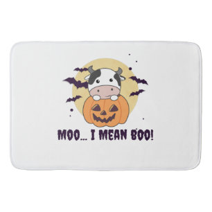 Tapis De Bain Vache Ghost Cute Kawaii Halloween Moo I Mean Boo