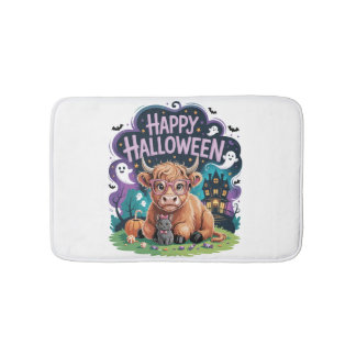 Tapis De Bain Vache Highland Mignonne Halloween (2)