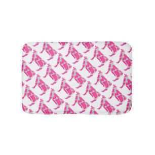 Tapis De Bain Vache rose et blanc Silhouette