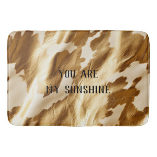 Tapis De Bain Vachette blanche à crème blanche Western Gold