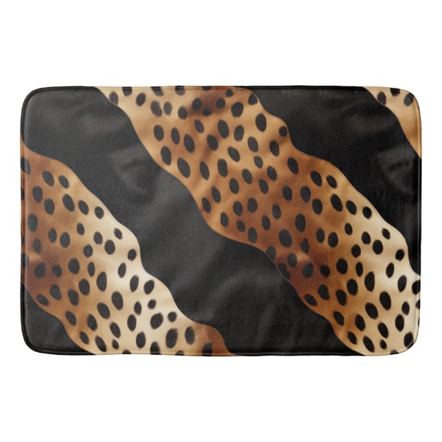 Tapis De Bain Vachette blanche à crème Brown noire (Devant)