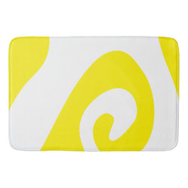 Tapis De Bain Vague brillante jaune et blanche