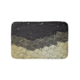 Tapis De Bain Vague dorée, texture papier.
