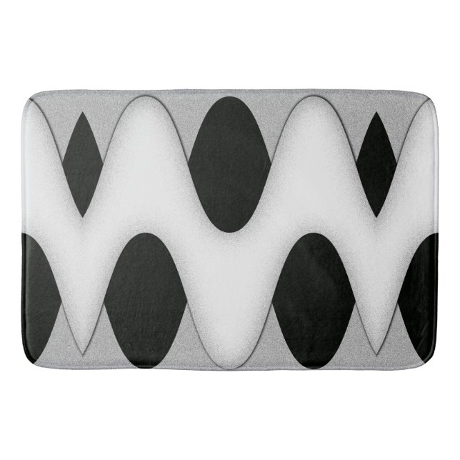 Tapis De Bain Vague noire et blanche (Devant)