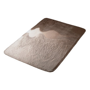 Tapis De Bain Vagues de rivage caraïbe sépia 1
