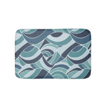 Tapis de bain Vagues océaniques bleues et sarcelle