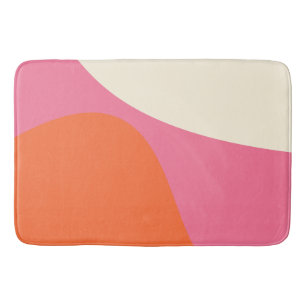 Tapis De Bain Vagues simples 4 en rose, orange et crème