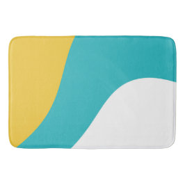 Tapis De Bain Vagues simples - Turquoise et Jaune