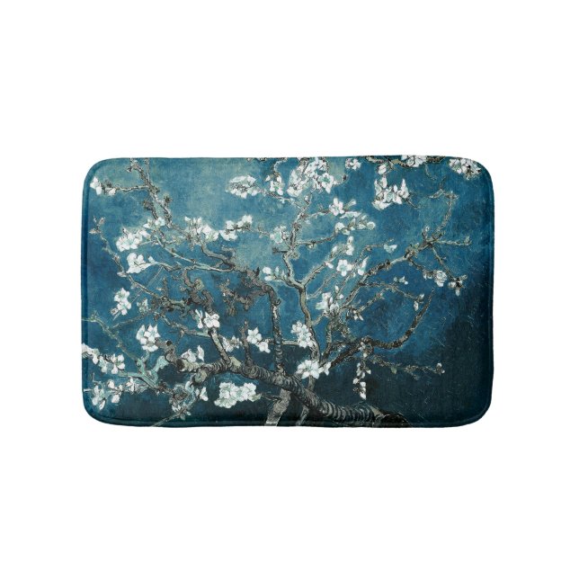 Tapis De Bain Van Gogh Almond Blossoms Dark Turquoise (Devant)
