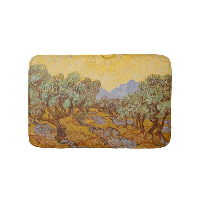Tapis De Bain Van Gogh Olive Trees Soleil Jaune Ciel (Devant)