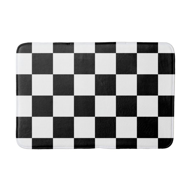 Tapis De Bain Vérificateur noir et blanc (Devant)