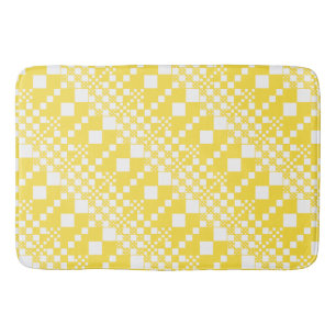 Tapis De Bain Vérifié, Chèques en citron jaune et blanc
