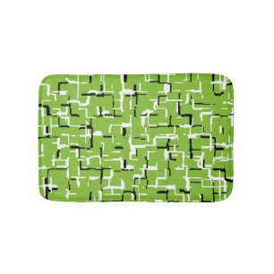 Tapis De Bain Vert/blanc/noir tendance