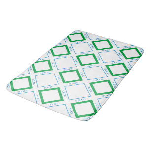 Tapis De Bain Vert bleu minimal Grand Diamant Texte japonais