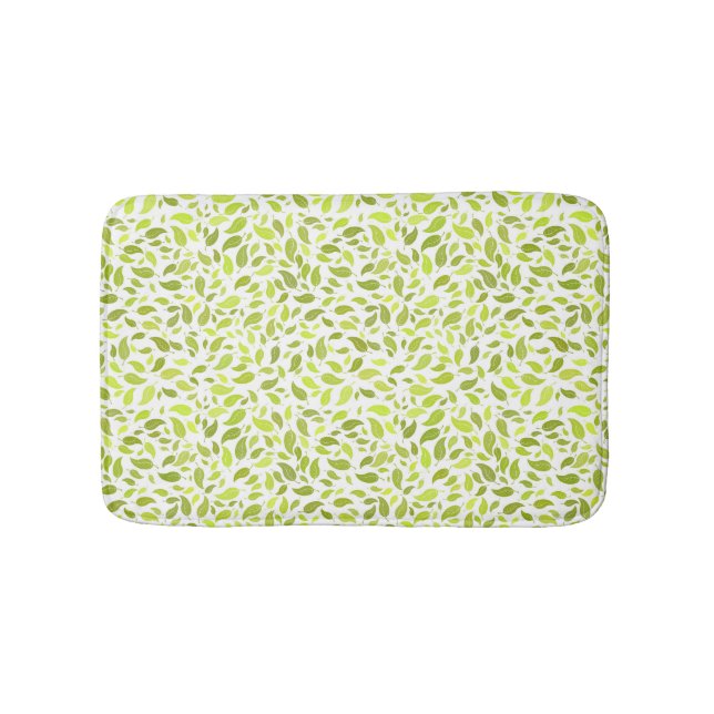 Tapis De Bain Vert Feuille Nature Imprimer, Plante Motif feuille (Devant)