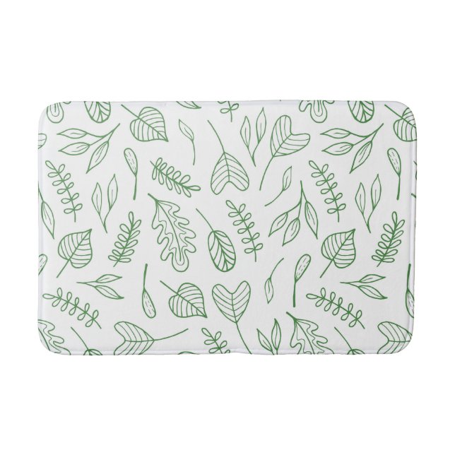 Tapis De Bain Vert feuilles sur Arrière - plan blanc (Devant)