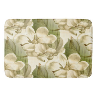 Tapis De Bain vert floral de magnolia