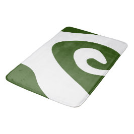 Tapis De Bain Vert forêt et vague tourbillonnante blanche
