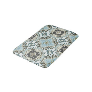 Tapis De Bain Vert mer Turquoise Turquoise Bali Motif Batik