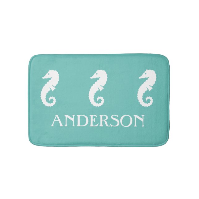 Tapis de bain vert turquoise de créature de mer (Devant)