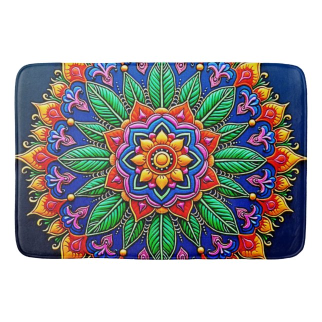 Tapis De Bain Vibrant Mandala Artistry (Devant)