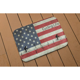 Tapis De Bain Vie cycliste, étoiles et rayures