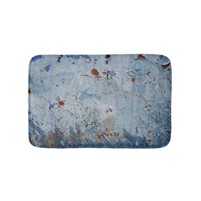 Tapis De Bain Vieux corrode de tôle bleu fer (Devant)