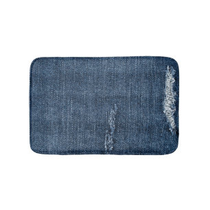Tapis De Bain Vieux denim déchiré : texture de jeans.