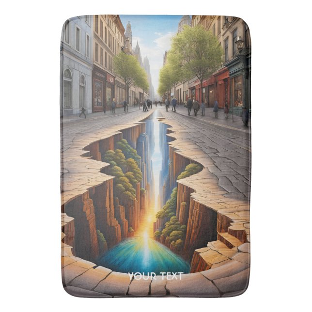Tapis De Bain Ville d'illusion Optique Vigoureuse Imaginaire (devant Vertical)