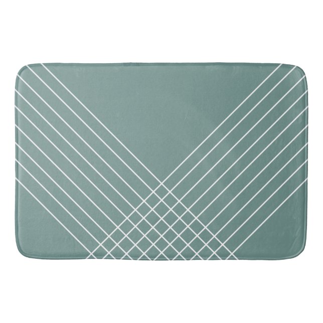 Tapis De Bain Ville tendance Géométrique Sage vert (Devant)