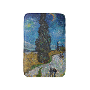 Tapis De Bain Vincent van Gogh - Route avec Cypress et Star