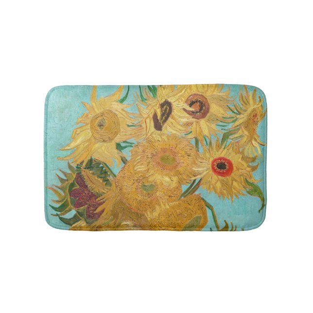Tapis De Bain Vincent Van Gogh - Vase avec douze tournesols (Devant)