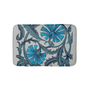 Tapis De Bain vintage blue antiflower graphic