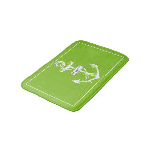 Tapis De Bain Vintage cadre d'ancrage chaux vert mat de bain nau
