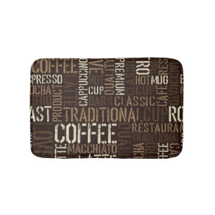 Tapis De Bain Vintage café expérience Motif sans couture