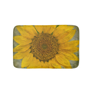 Tapis de bain vintage de tournesol