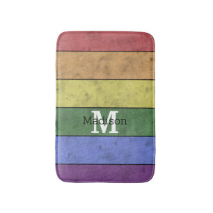 Tapis De Bain Vintage drapeau LGBT orgueil écarlate arc-en-ciel