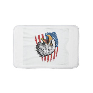 Tapis De Bain Vintage Eagle Drapeau Patriote Vector Design de T-