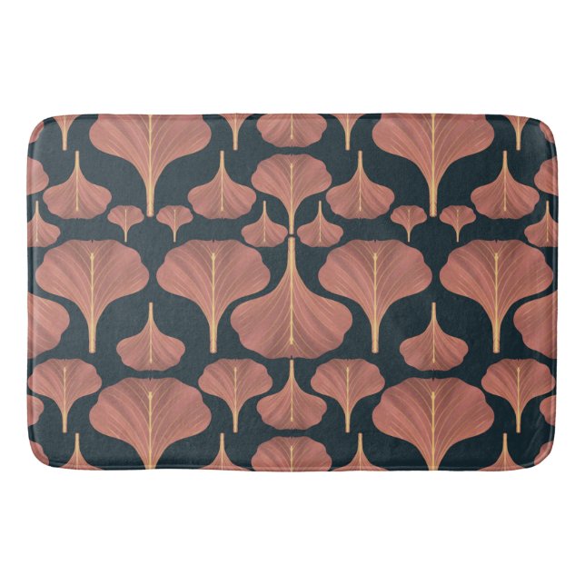 Tapis De Bain Vintage Gingko Blue Floral (Devant)