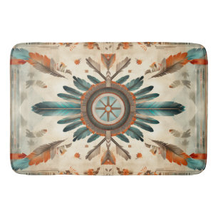 Tapis De Bain Vintage Native Feather Retro Dream Catcher Motif