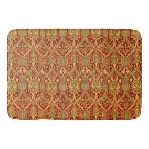 Tapis De Bain Vintage William Morris Motif Rouge Turquoise Or
