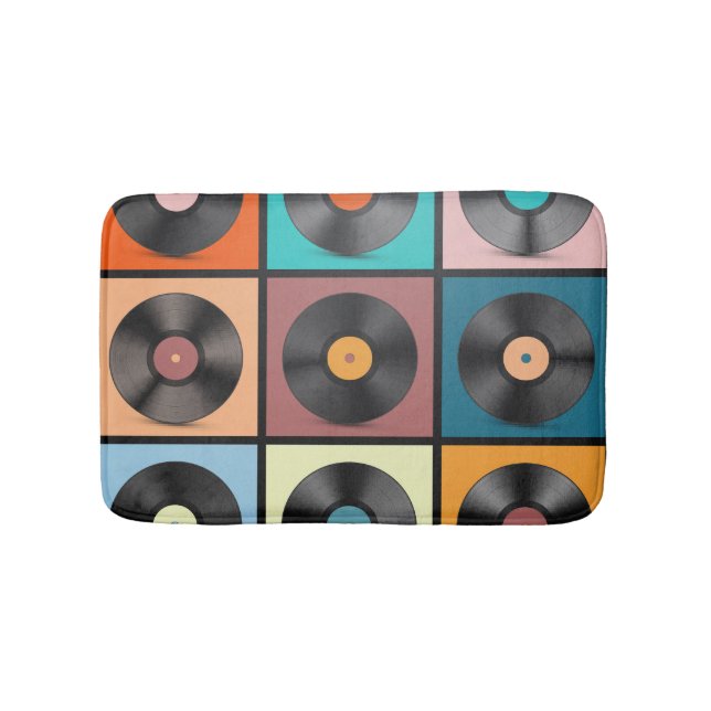 Tapis De Bain Vinyl records : retro LP set. (Devant)