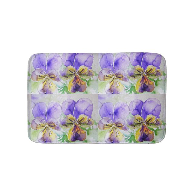 Tapis De Bain Viola violet aquarelle Johnny Sauter vers le haut  (Devant)