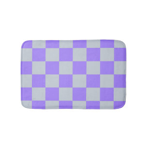 Tapis De Bain Violet À damiers En vichy Motif
