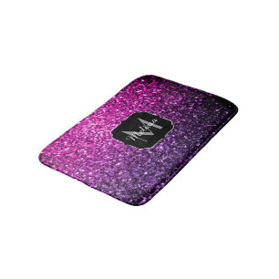 Tapis De Bain Violet rose ombre faux parties scintillant scintil
